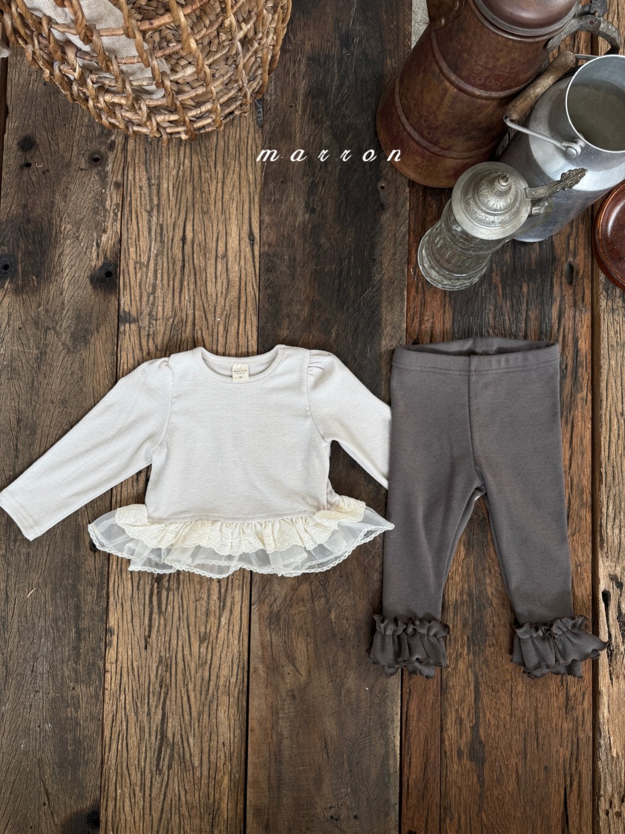 ［marron］Frill lace tops