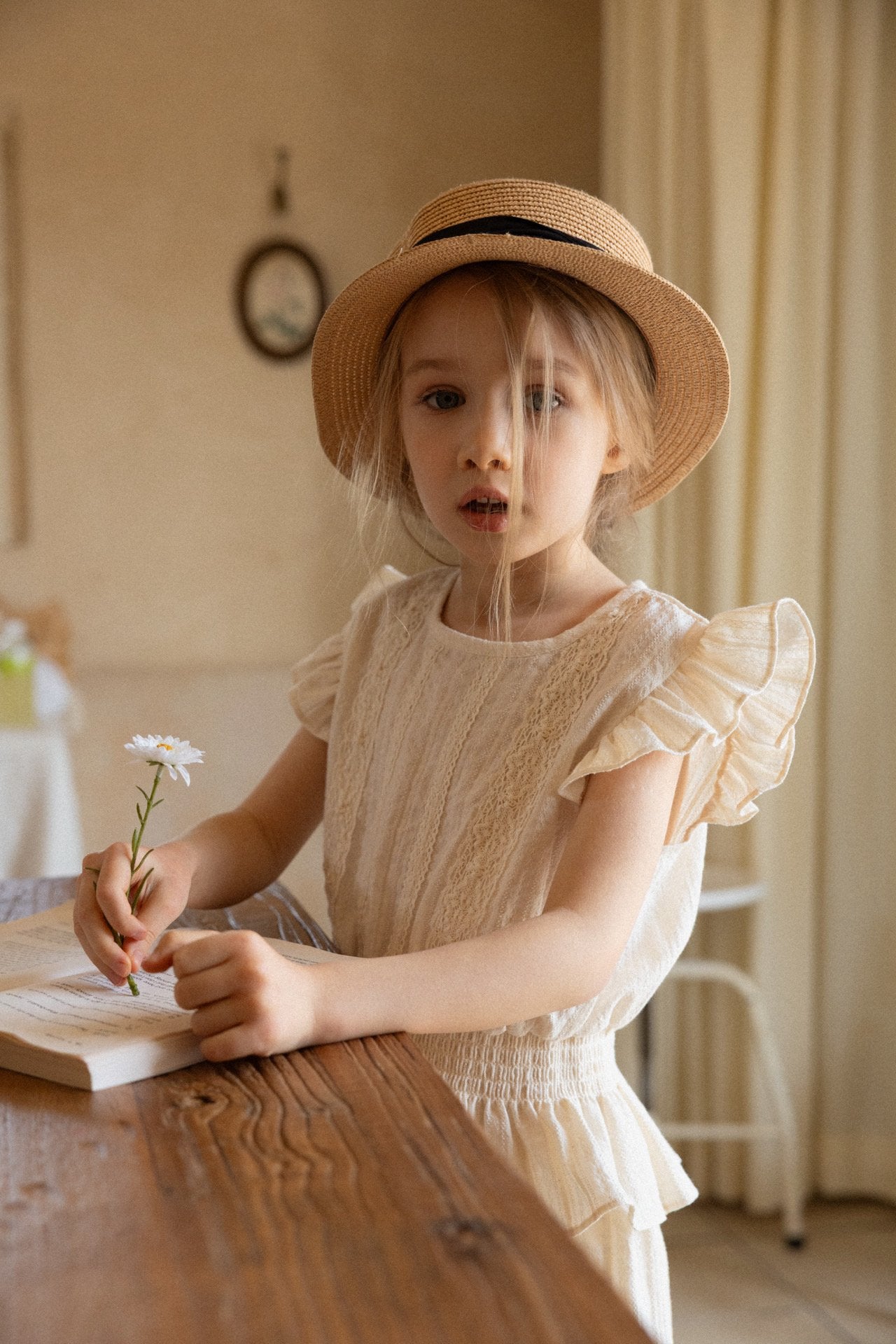 ［perrobebe］Mila frill Setup (cream)