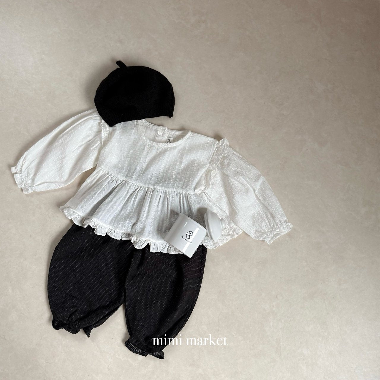 ［mimi market］Shoulder frill blouse