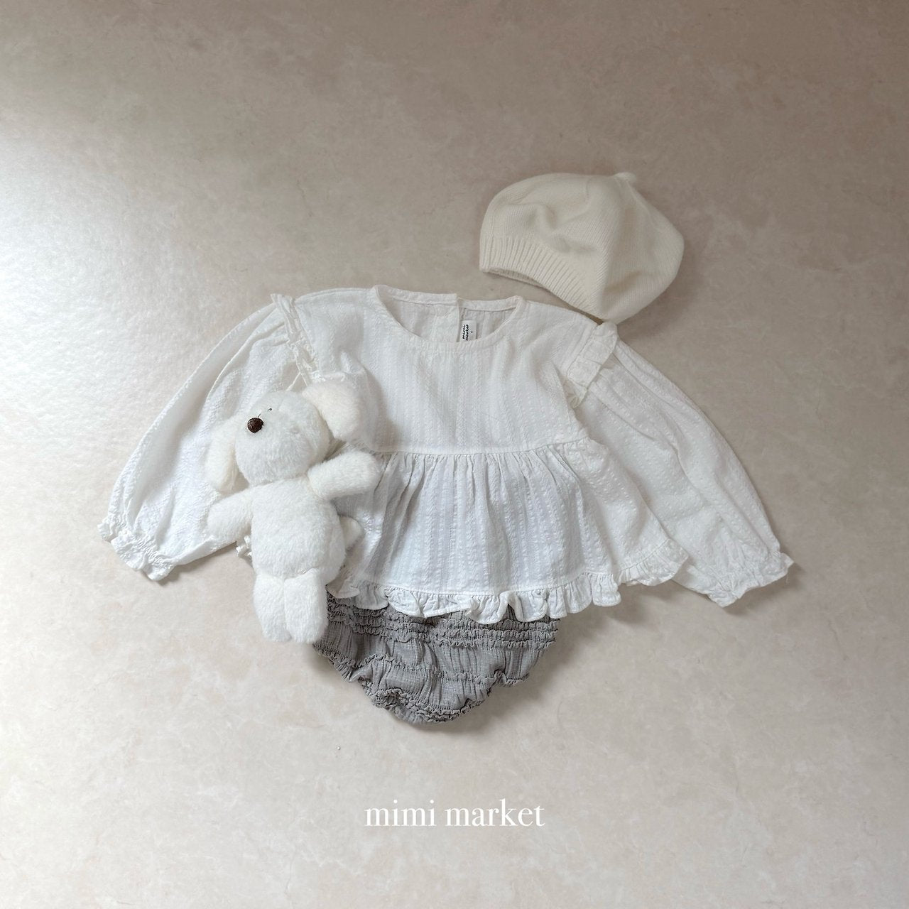 ［mimi market］Shoulder frill blouse