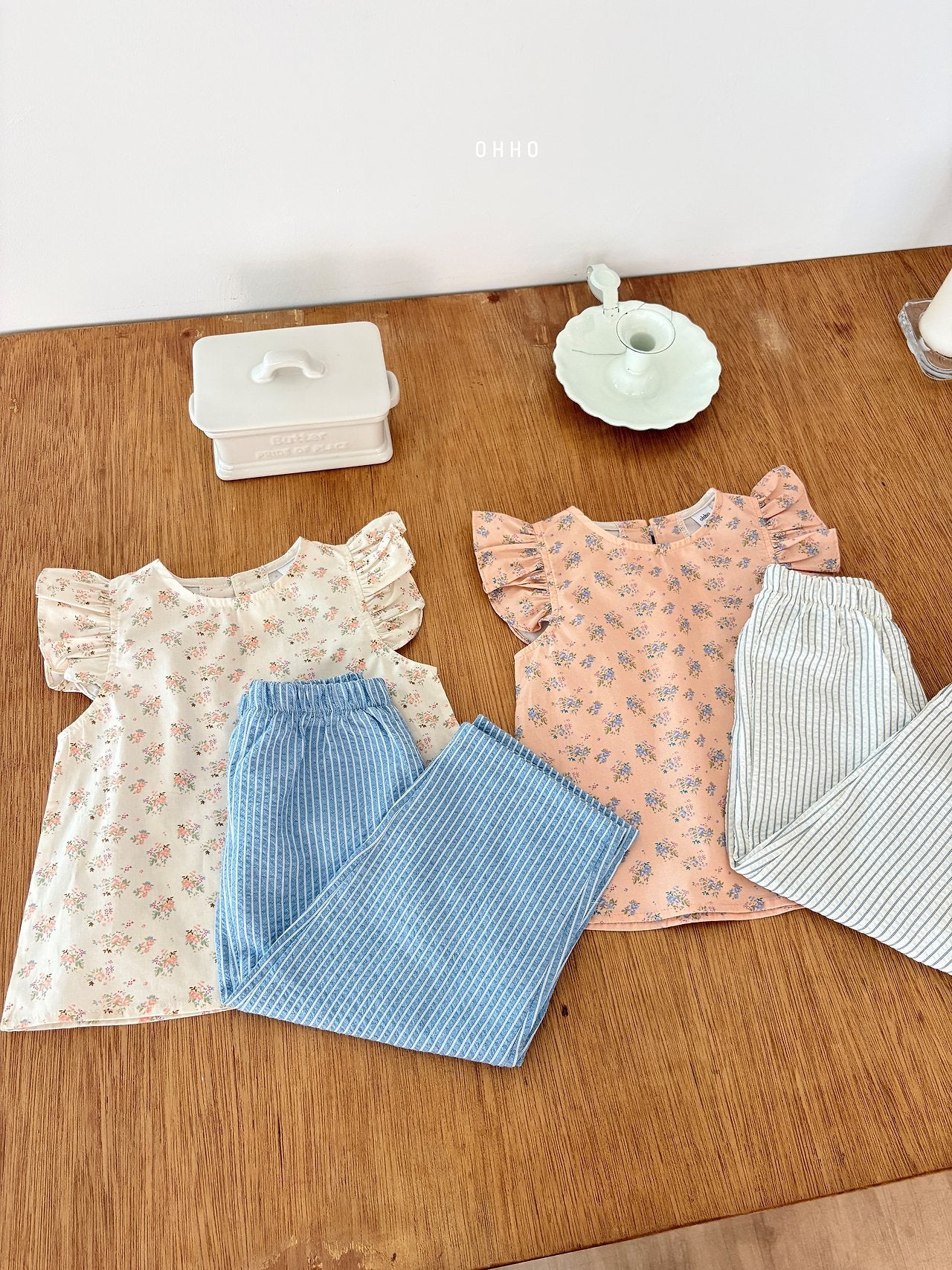 ［ohho］Madeleine flower wing blouse