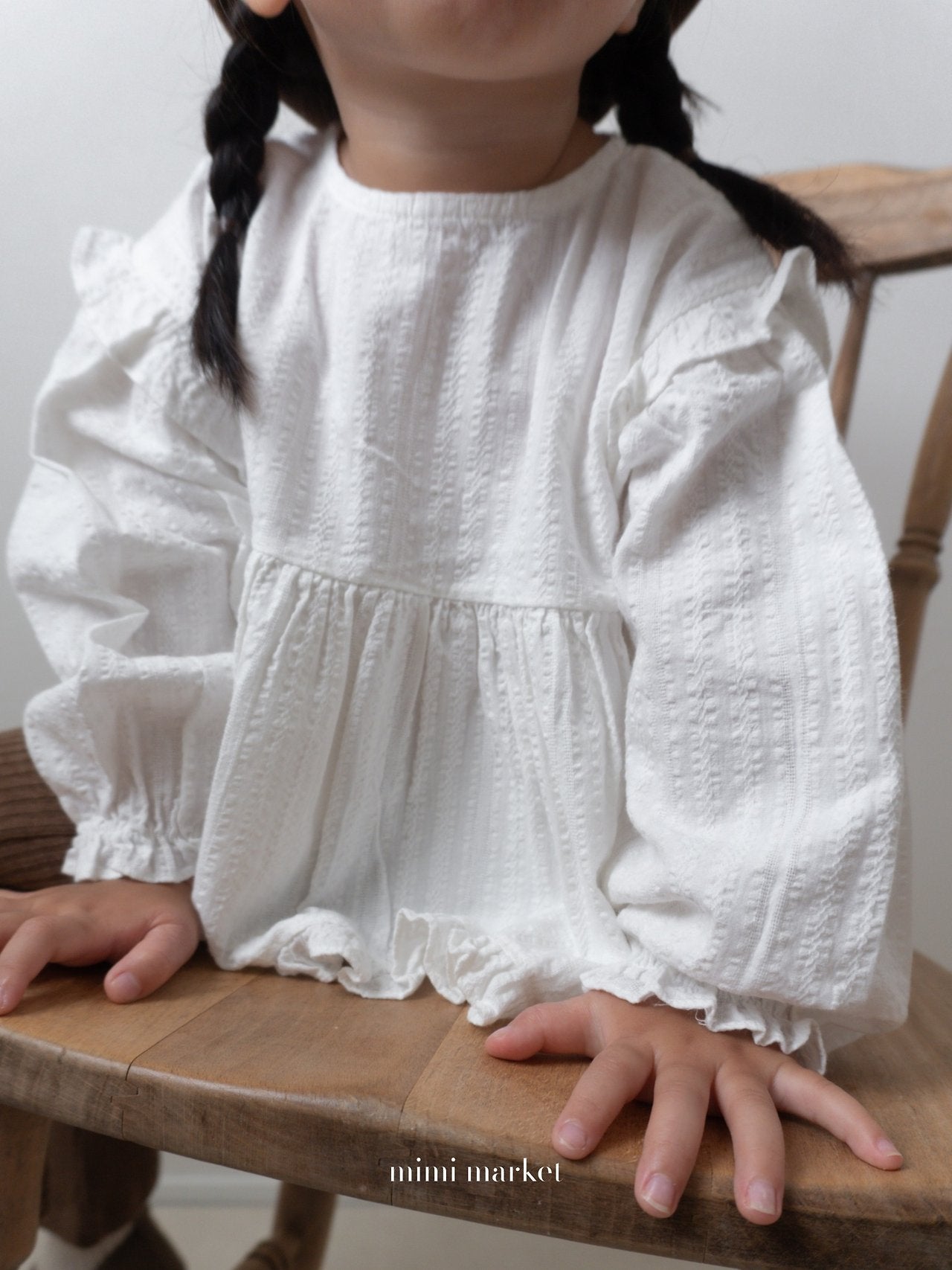 ［mimi market］Shoulder frill blouse