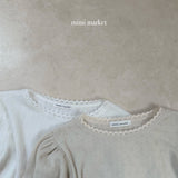 ［mimi market］Eyelet lace puff tops