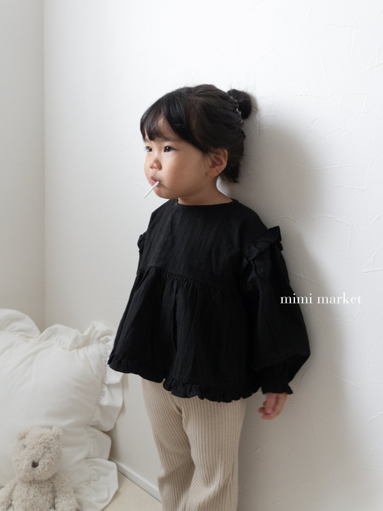 ［mimi market］Shoulder frill blouse