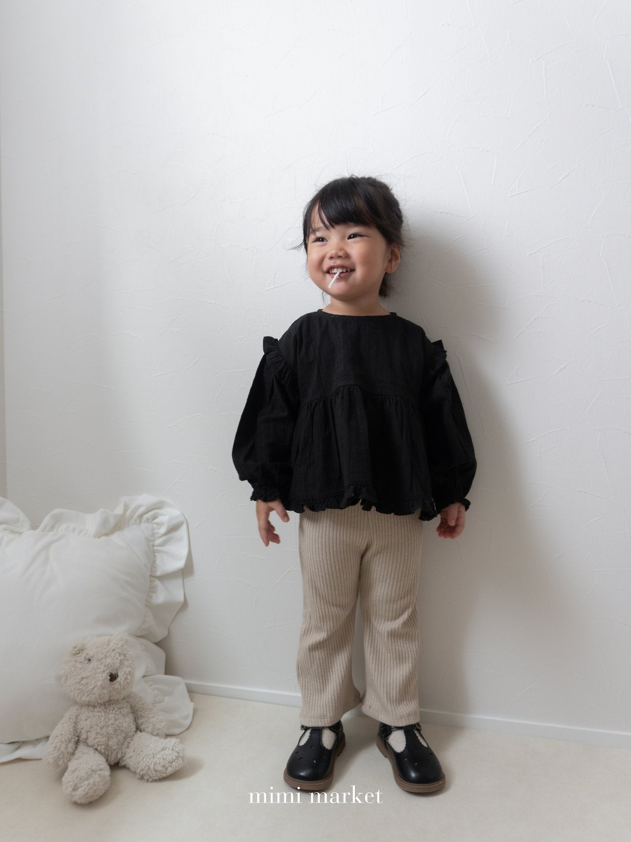 ［mimi market］Shoulder frill blouse
