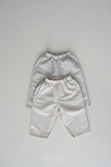 ［The beige］Baggy stripe 8-length pants