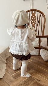 ［mimi market］Shoulder frill blouse