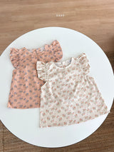［ohho］Madeleine flower wing blouse