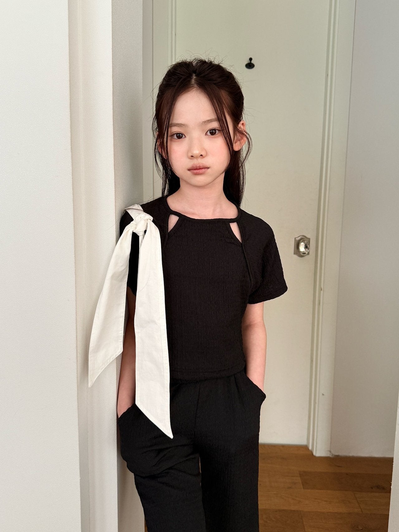 ［comma］Pleats slit tee