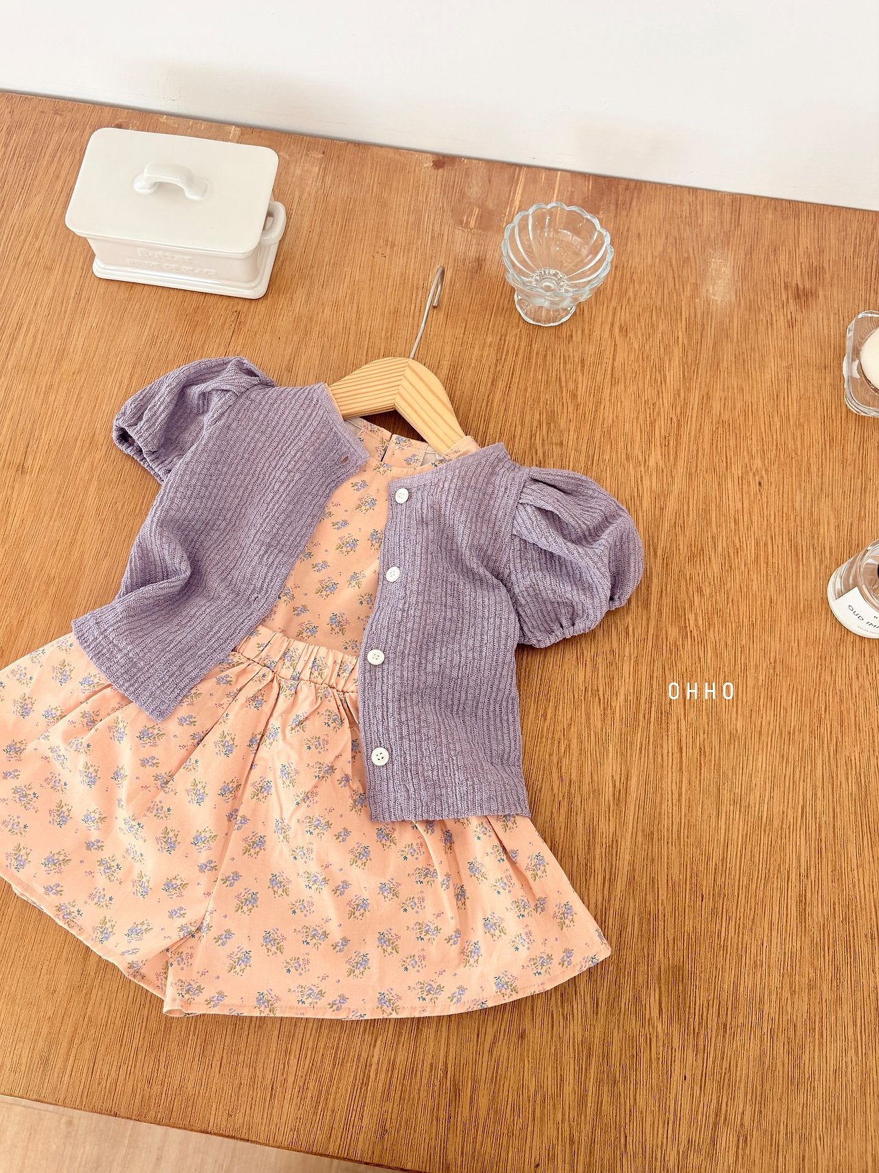 ［ohho］Madeleine flower wing blouse