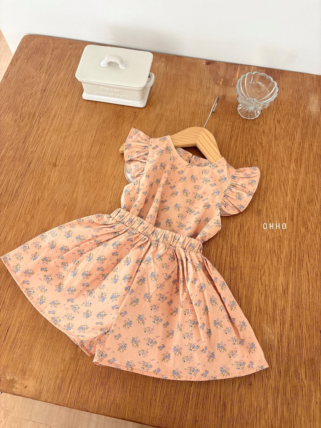 ［ohho］Madeleine flower wing blouse