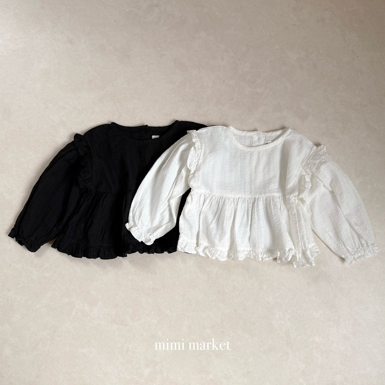 ［mimi market］Shoulder frill blouse