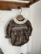 ［OREN］Chocolate check one-piece