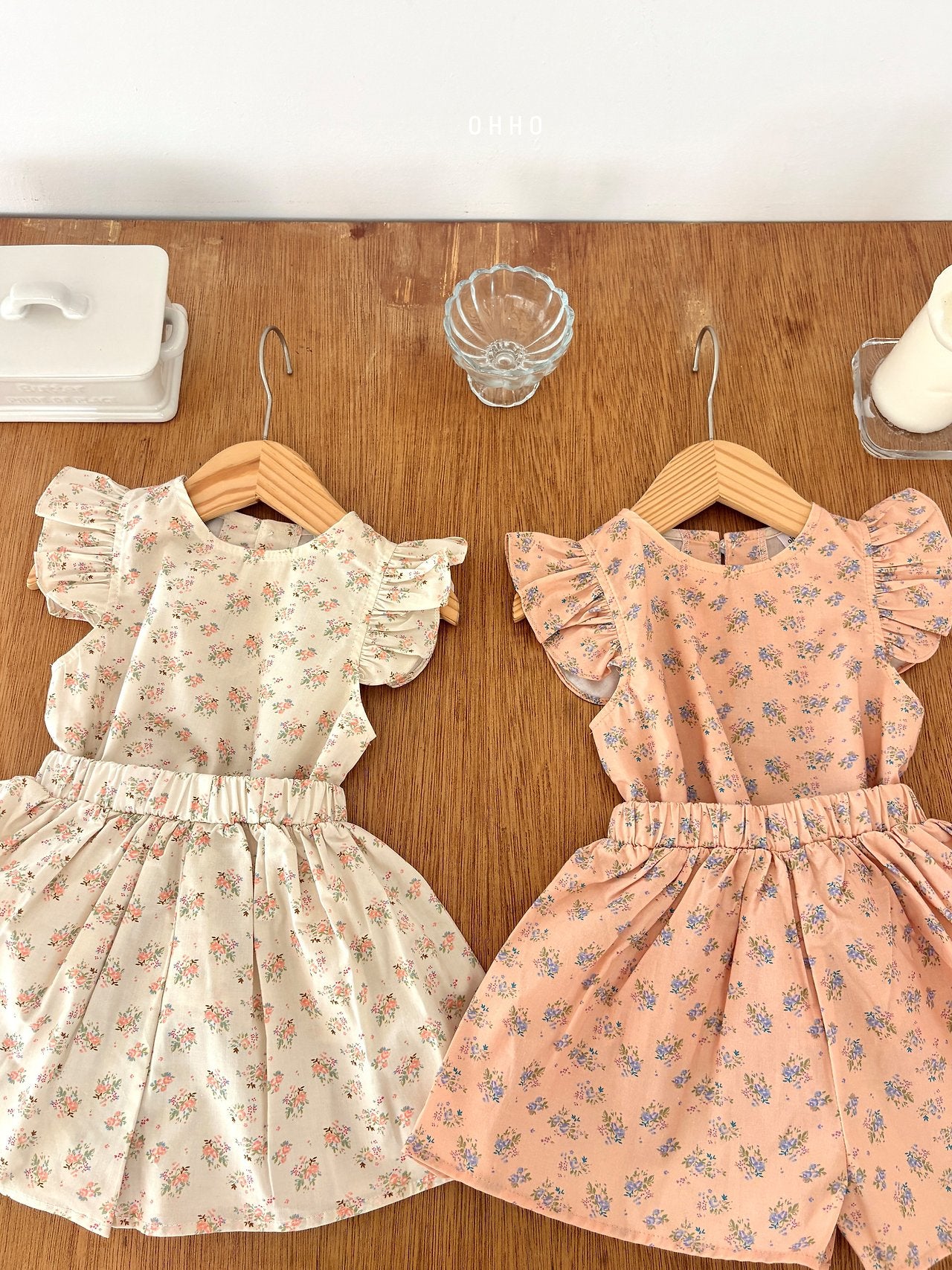 ［ohho］Madeleine flower wing blouse