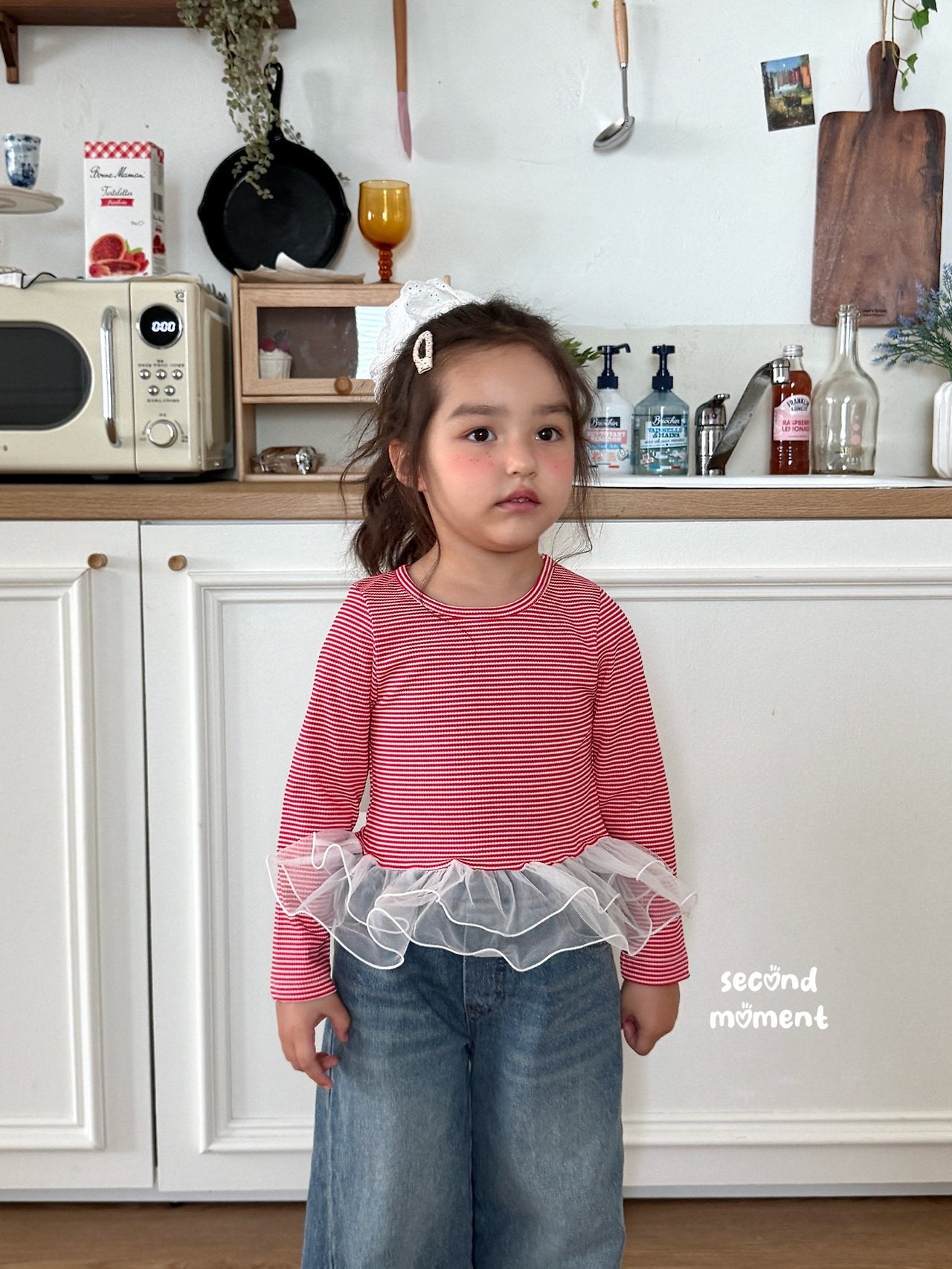 ［second moment］Juju stripe shasha tops