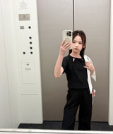 ［comma］Pleats wide flare pants