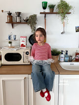 ［second moment］Juju stripe shasha tops