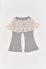 ［The beige］Chiffon Skirt Pants