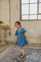 ［OREN］Jardin blue one-piece