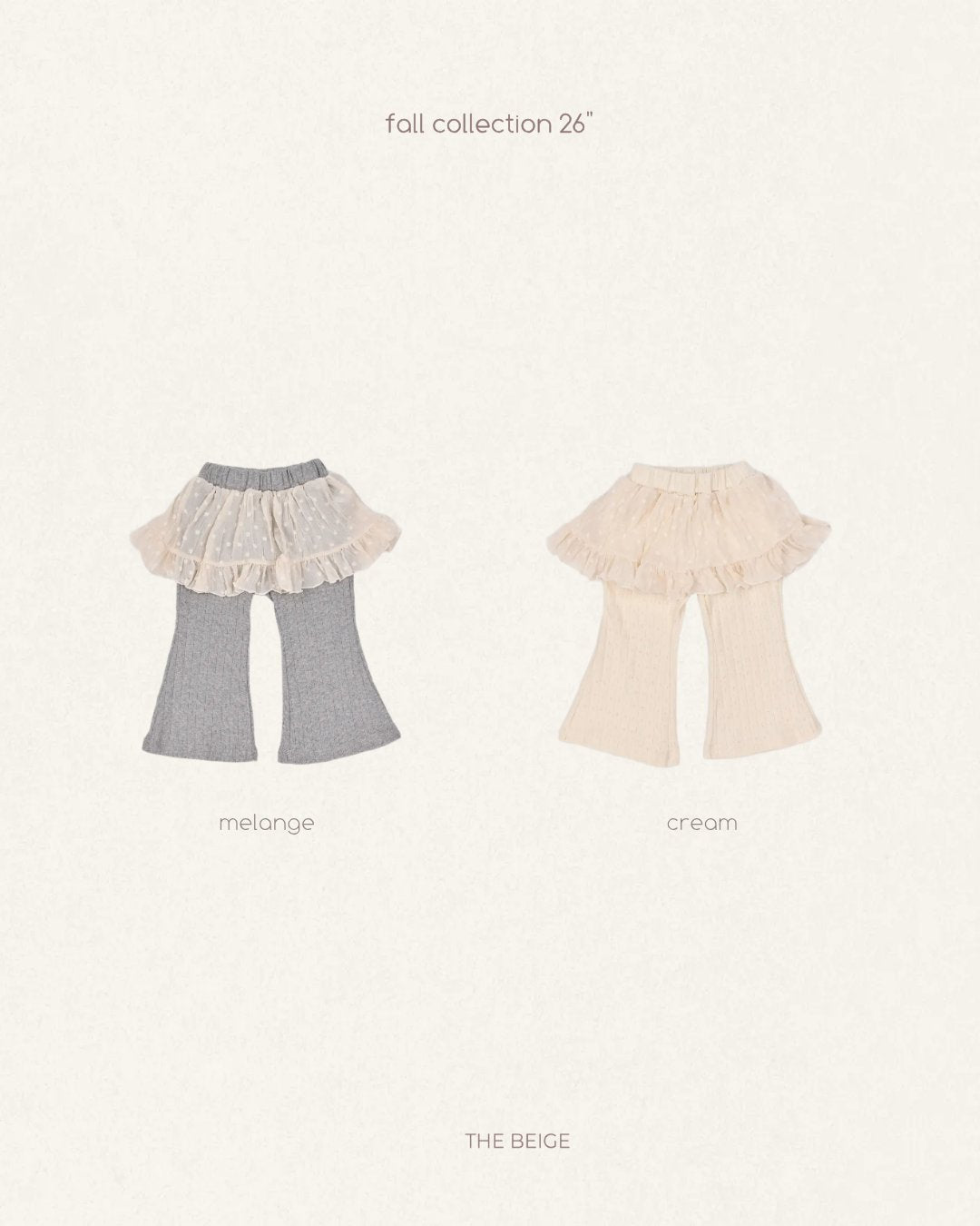［The beige］Chiffon Skirt Pants