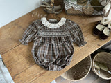 ［OREN］Chocolate check one-piece