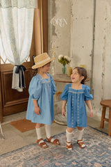 ［OREN］Jardin blue one-piece