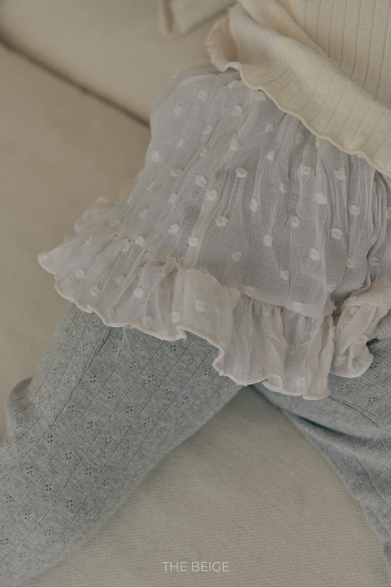 ［The beige］Chiffon Skirt Pants