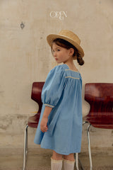 ［OREN］Jardin blue one-piece