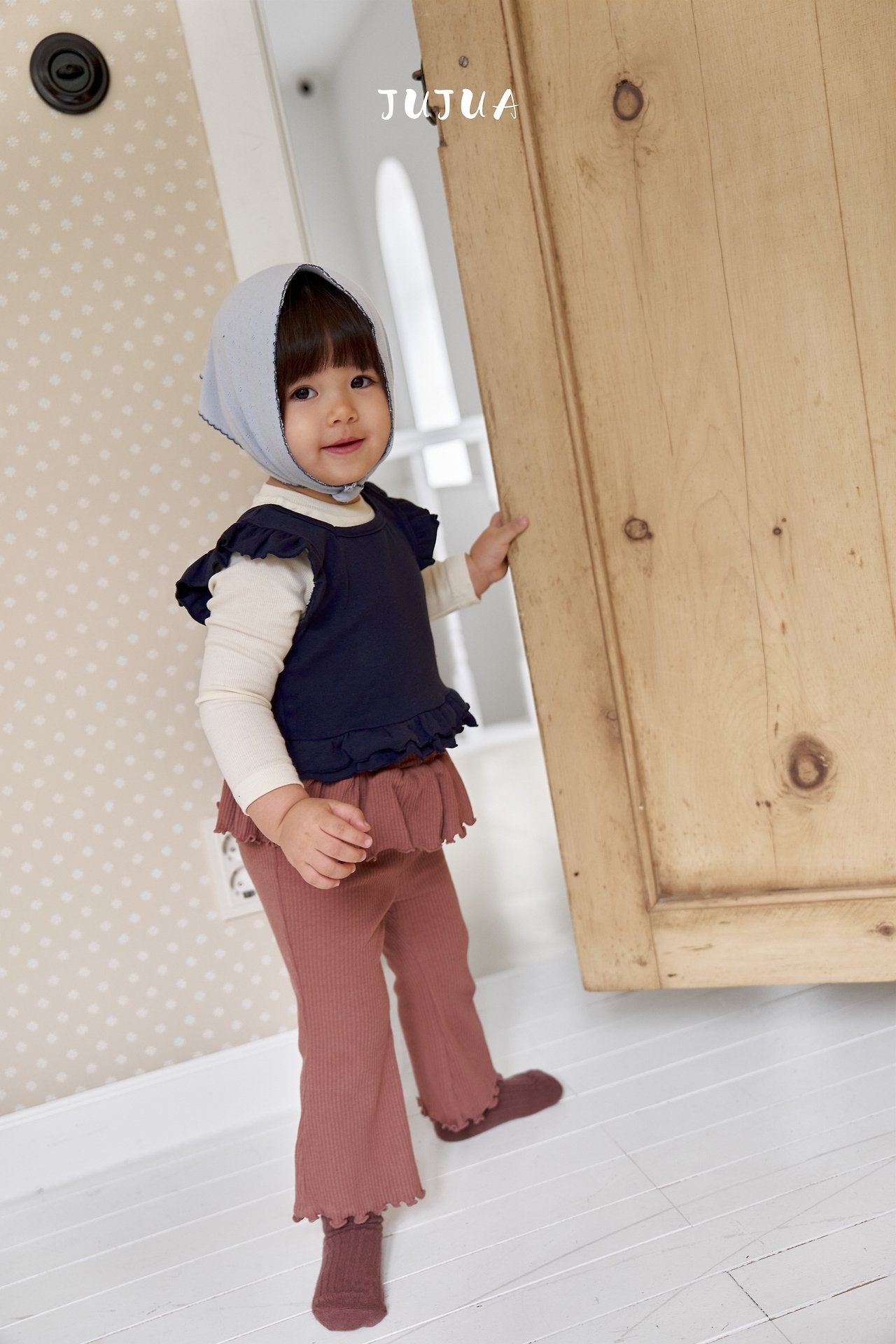 ［jujua］Frill flare pants