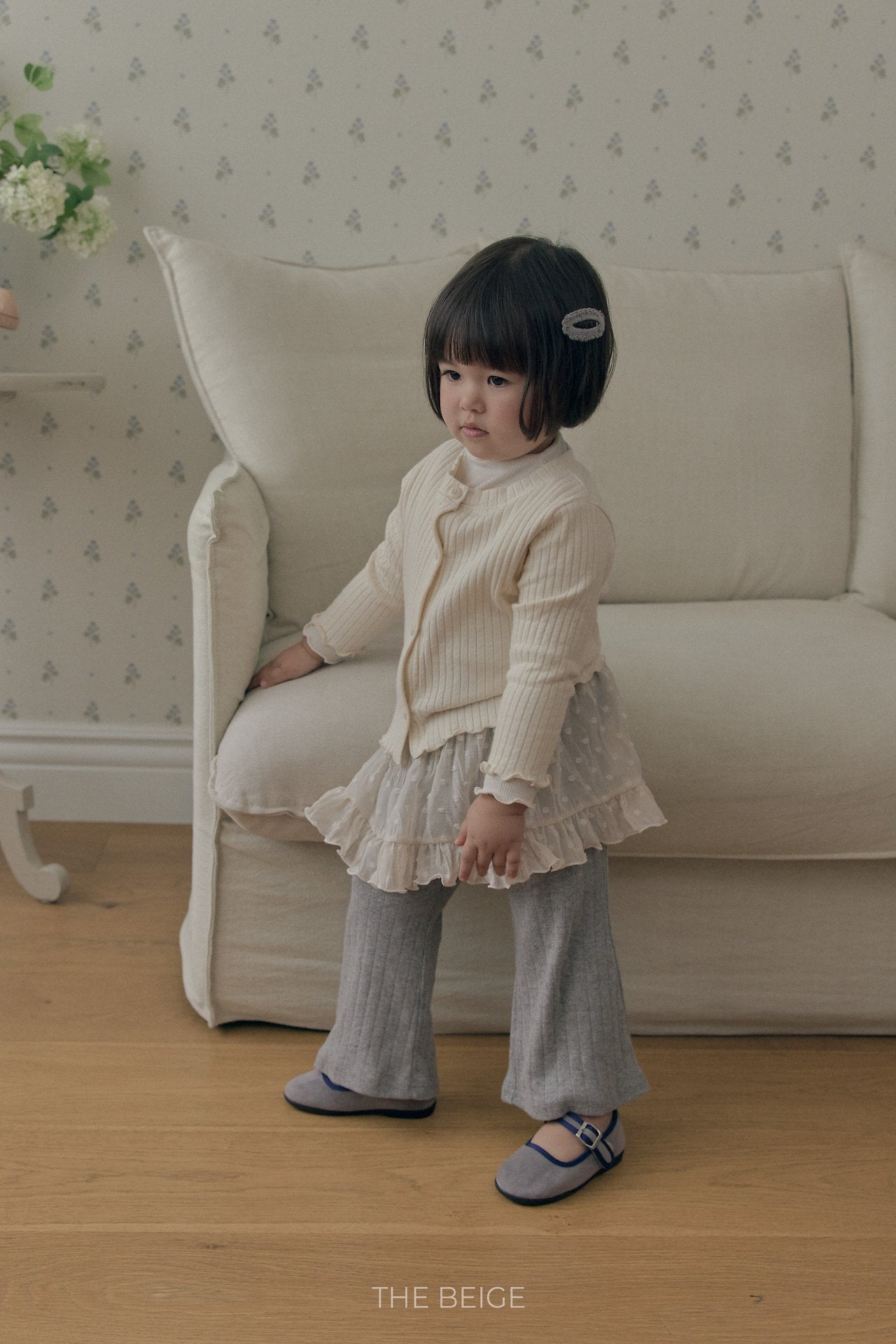 ［The beige］Chiffon Skirt Pants