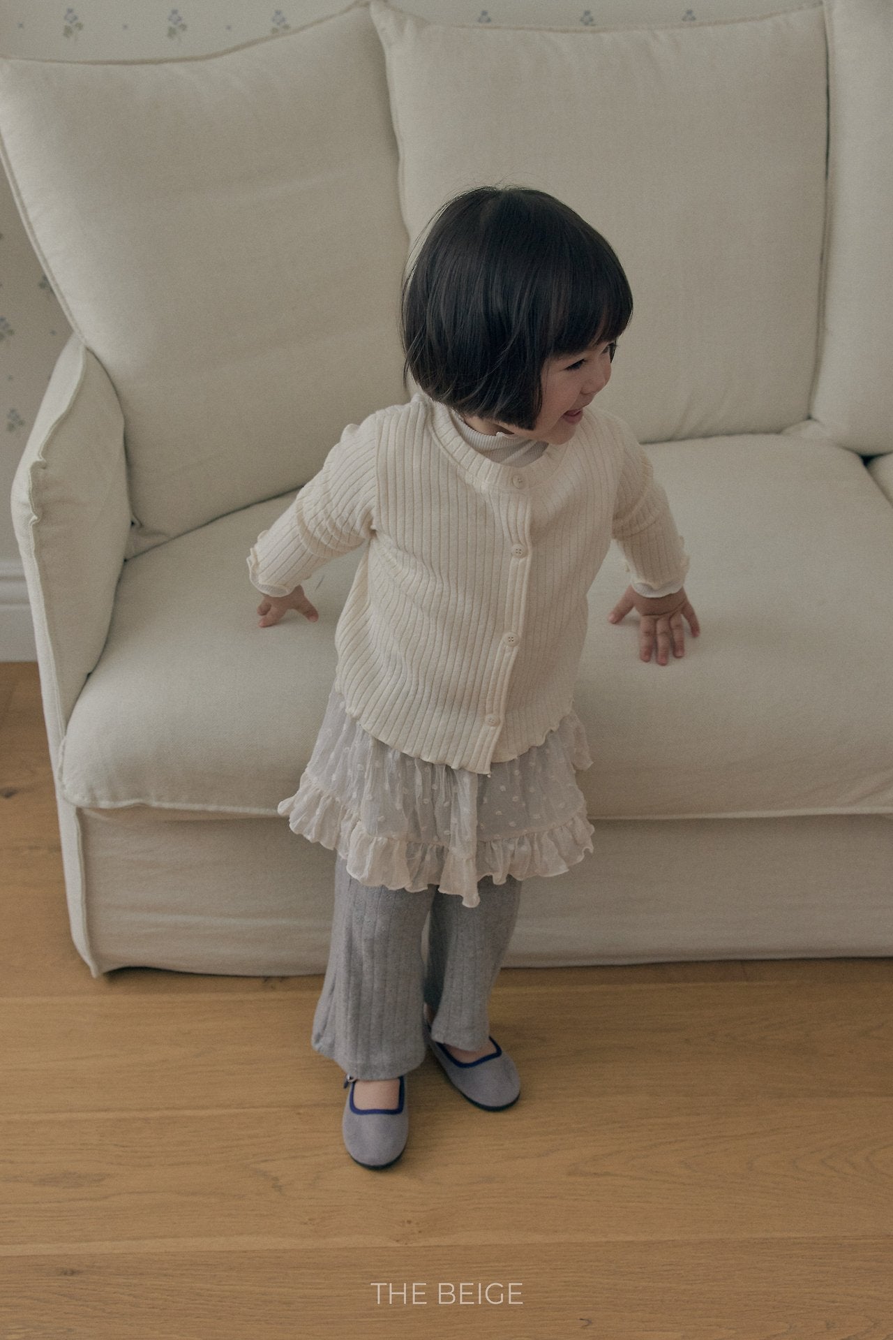 ［The beige］Chiffon Skirt Pants
