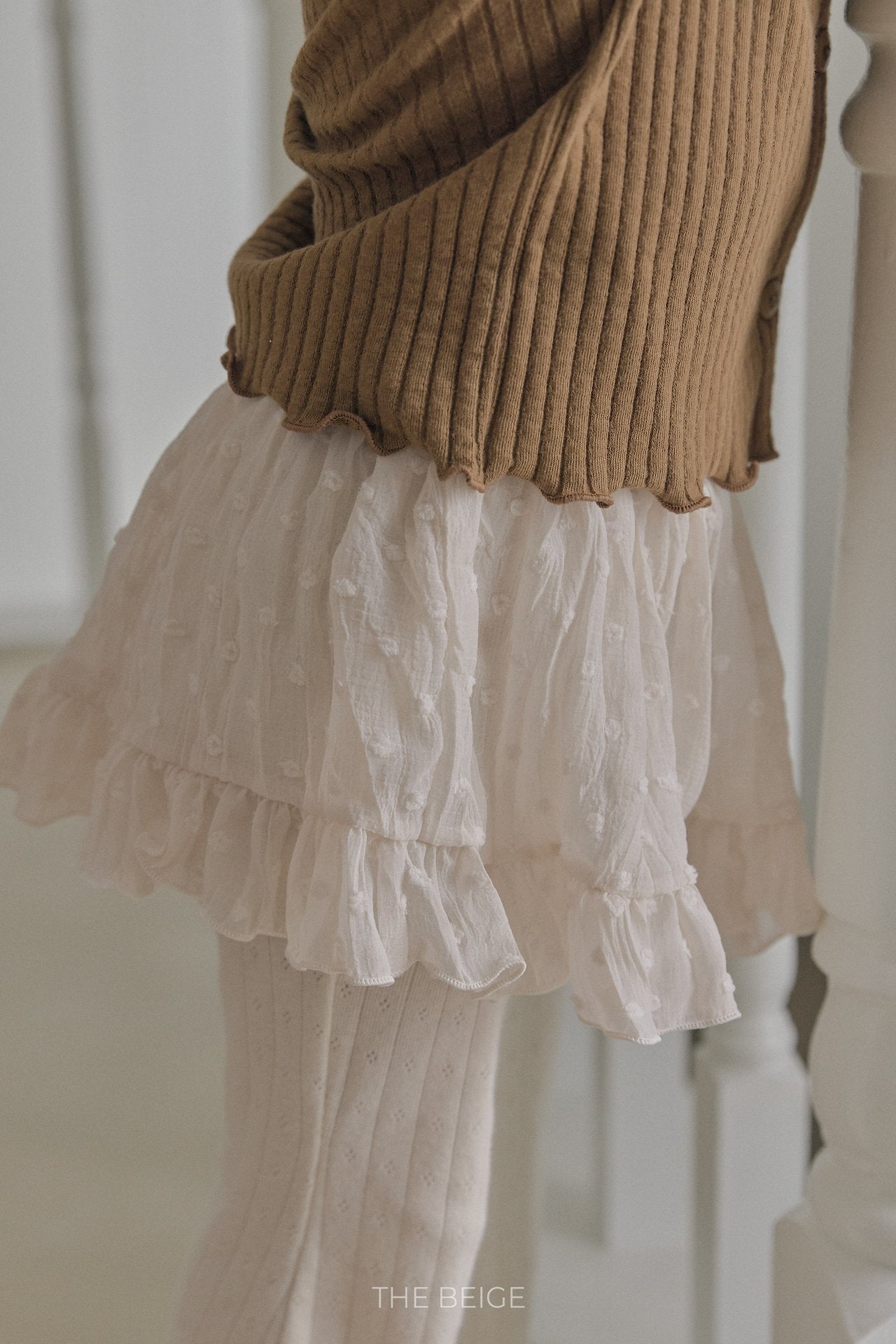 ［The beige］Chiffon Skirt Pants