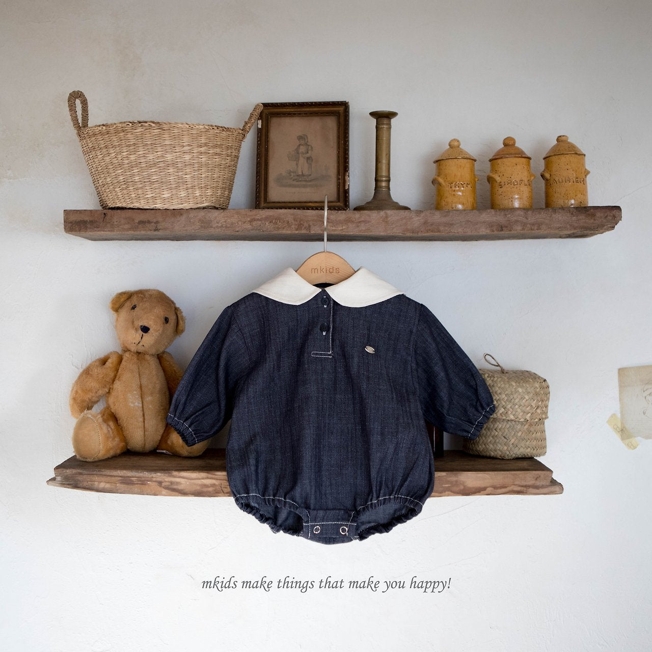 ［mkids］Almond collar rompers