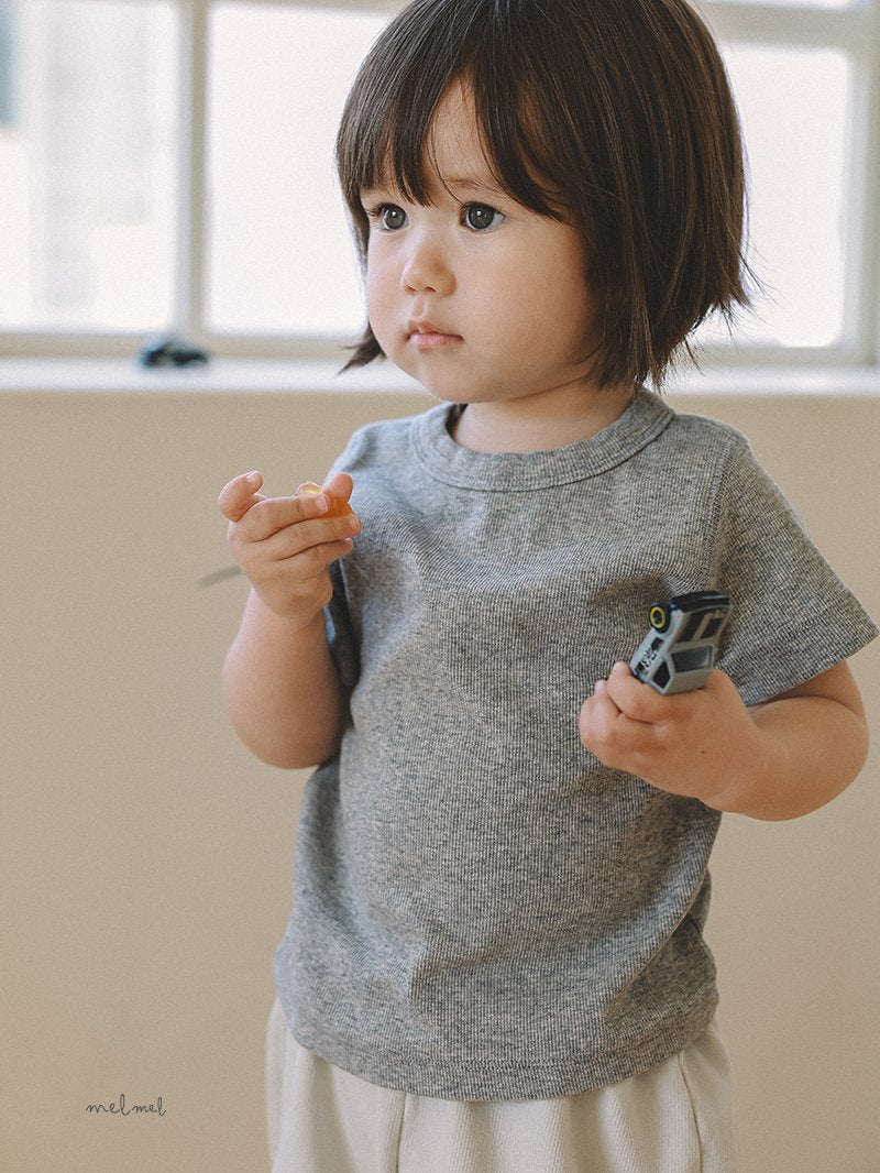 ［melmel］Ribbed half tee