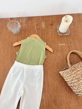 ［ohho］Eyelet mellow sleeveless tee