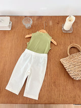 ［ohho］Eyelet mellow sleeveless tee