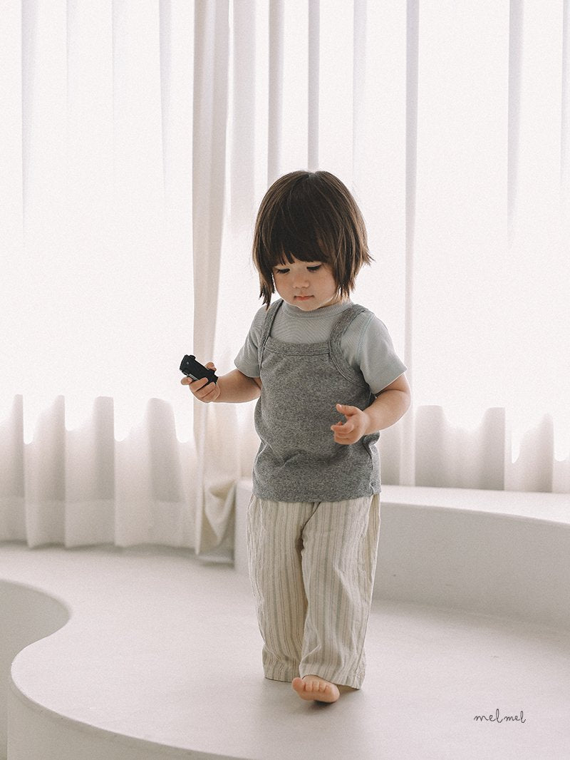 ［melmel］Ribbed half tee