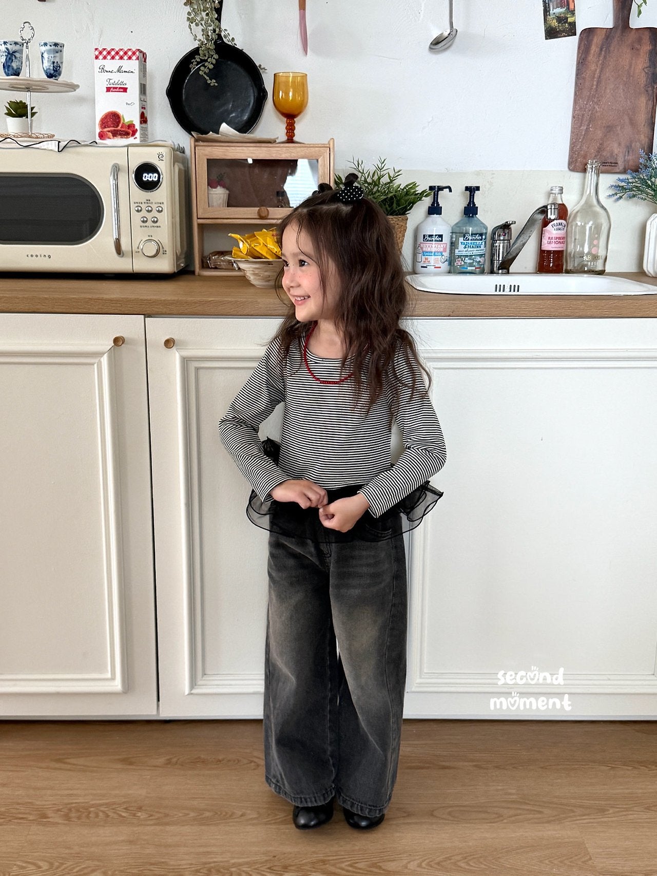 ［second moment］Juju stripe shasha tops