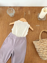 ［ohho］Eyelet mellow sleeveless tee