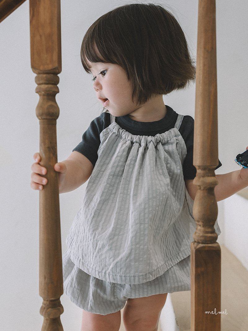 ［melmel］Ribbed half tee