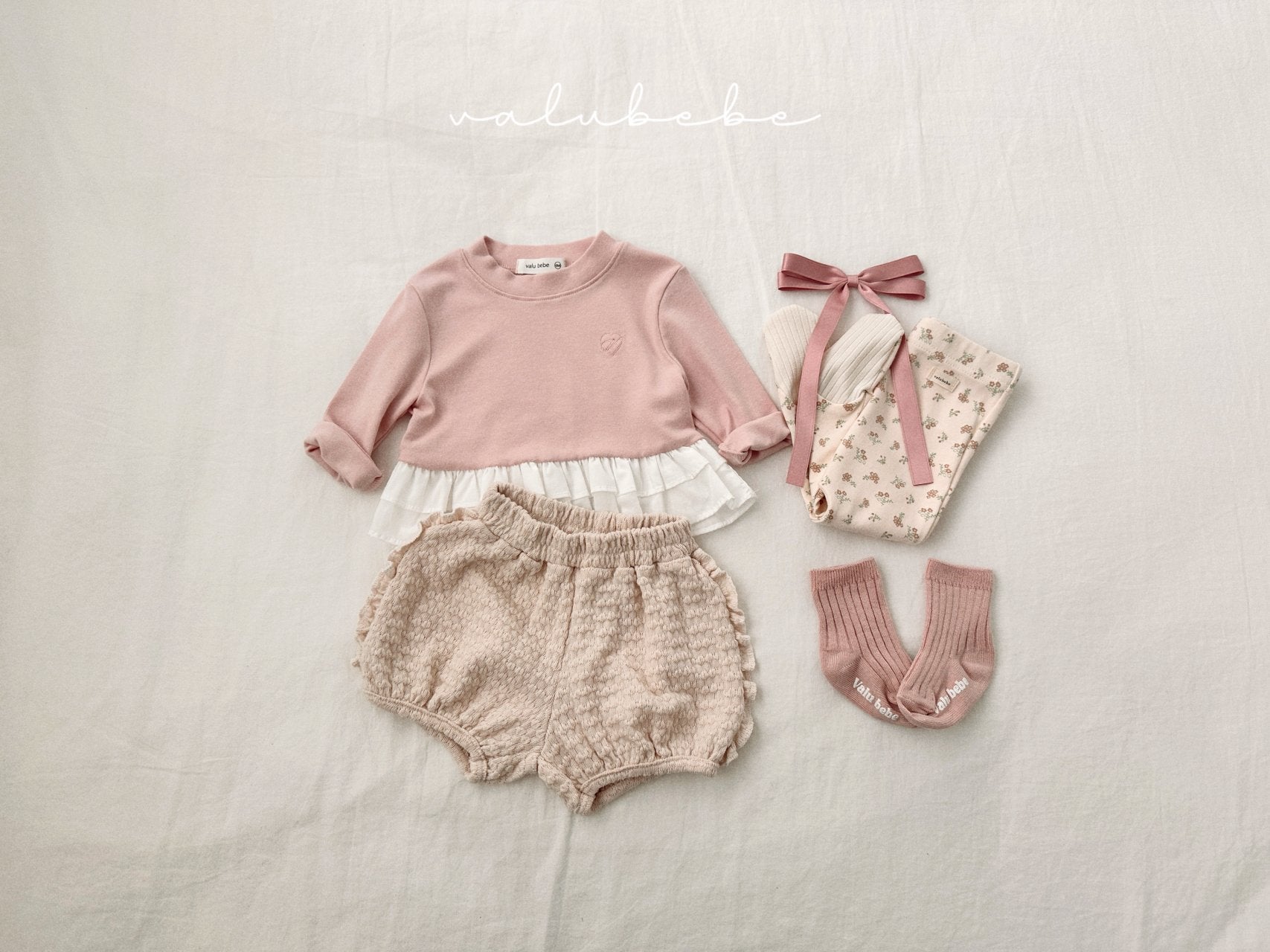 ［valubebe］Jacquard frill pumpkin pants (baby & kids)