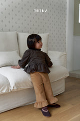 ［jujua］Ann check frill blouse