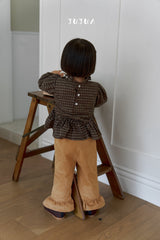 ［jujua］Corduroy frill pants