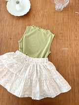 ［ohho］Eyelet mellow sleeveless tee