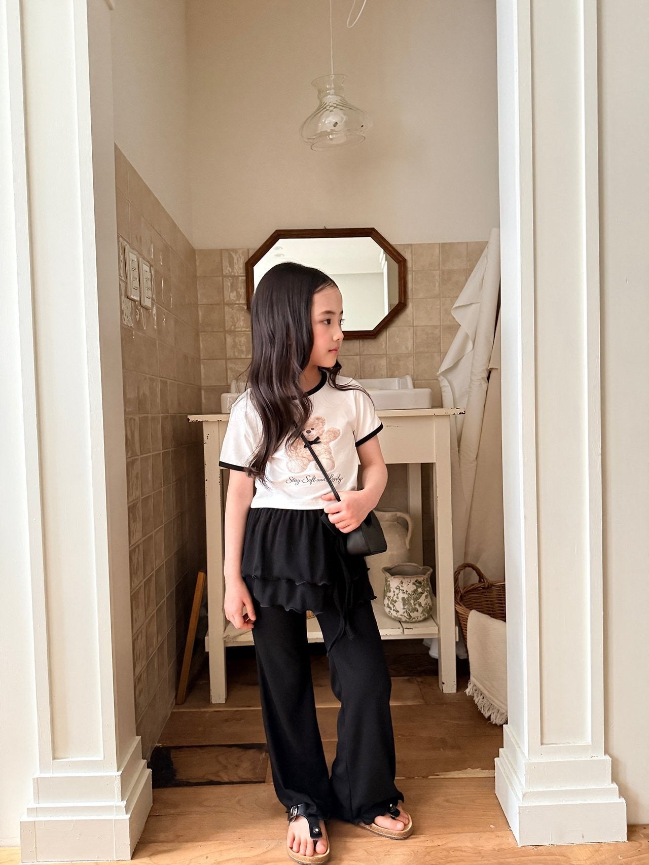 ［comma］Wrap cancan flare pants