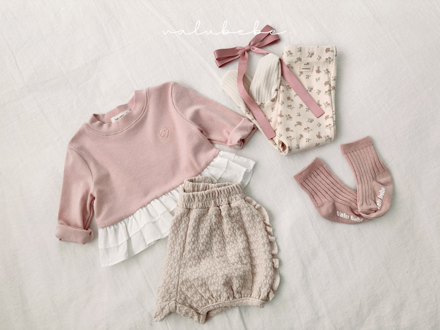 ［valubebe］Jacquard frill pumpkin pants (baby & kids)