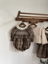 ［OREN］Chocolate check one-piece