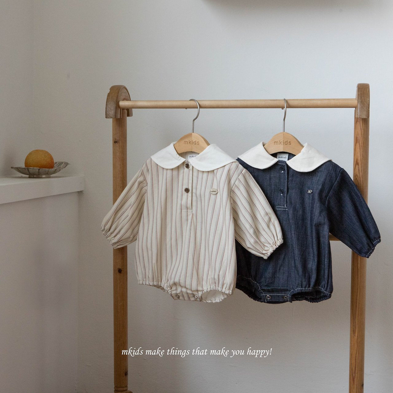［mkids］Almond collar rompers