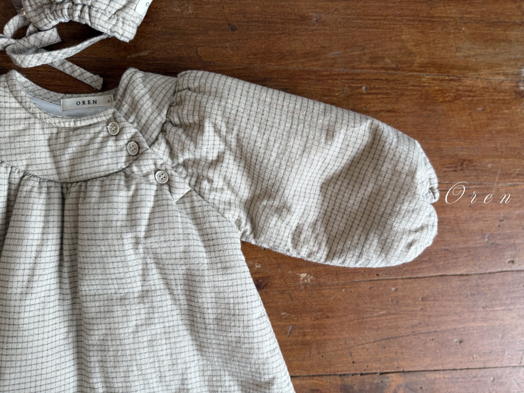 ［OREN］Baguette check padding one-piece (3oz)