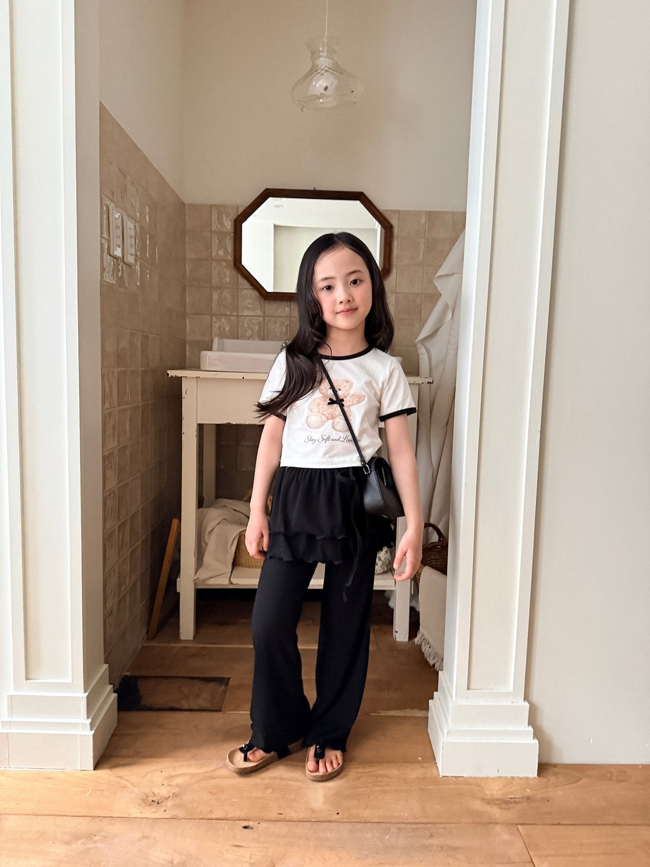 ［comma］Wrap cancan flare pants